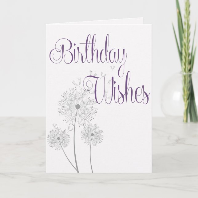 Birthday Wishes Dandelion Card (Front)