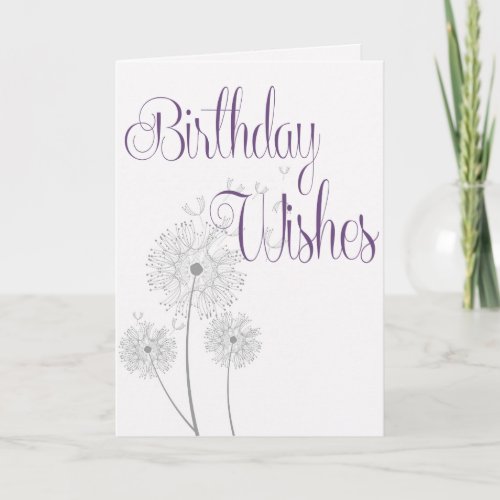 Birthday Wishes Dandelion Card