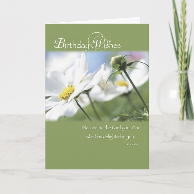 Birthday Wishes, Flowers, Religious Card (Front)
