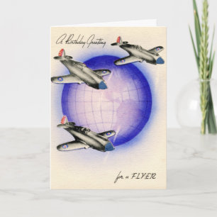 Birthday wishes for a pilot Vintage Card