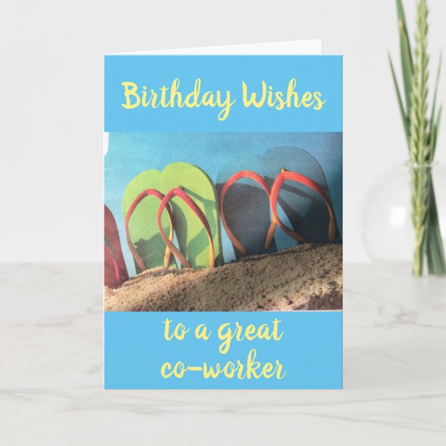 BIRTHDAY WISHES FOR FEMALE *CO-WORKER* CARD (Front)