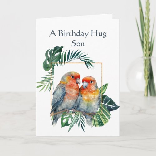 Birthday Wishes for Son from Parrot Bird Card