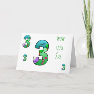 BIRTHDAY WISHES FOR SPECIAL **3** YEAR OLD CARD