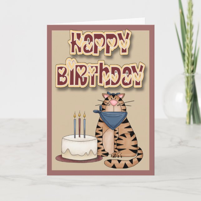 Birthday Wishes From The Cat Card (Front)