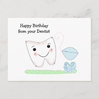 Birthday Wishes from the Dentist Postcard