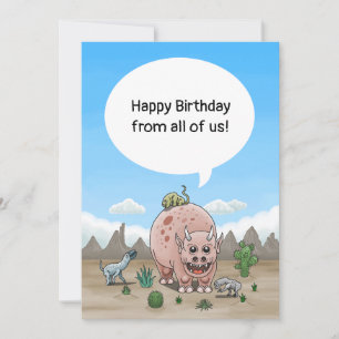 Birthday wishes from the fantasy dinosaurs card