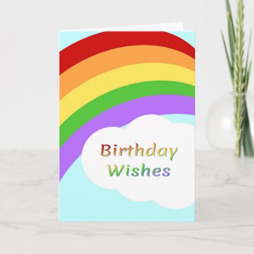 Birthday Wishes Fun Rainbow Design  Card