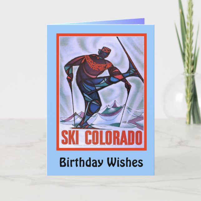 Birthday Wishes, GSki Colorado Card (Front)