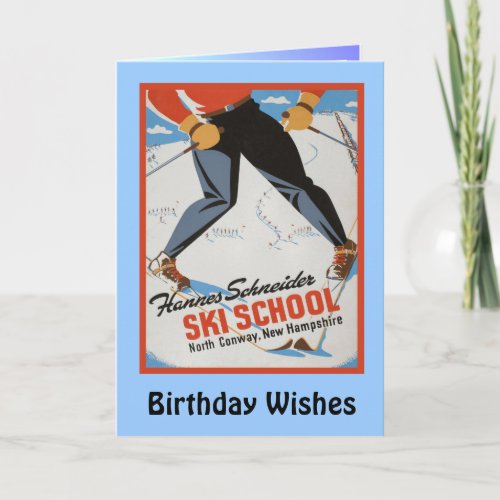 Birthday Wishes Hannes Schneider Ski School Card