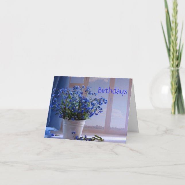 Birthday Wishes in Blue Card (Front)