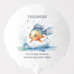 Birthday Wishes Jumping Fish Kids Party Balloon