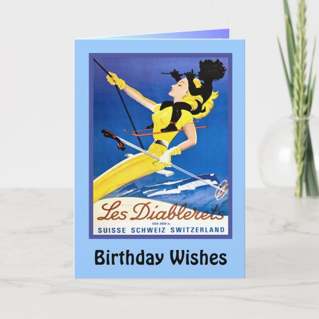 Birthday Wishes,Les diablerets, Switzerland Card (Front)