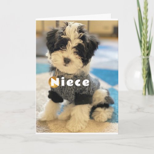 BIRTHDAY WISHES NIECE  AN ADORABLE PUP CARD