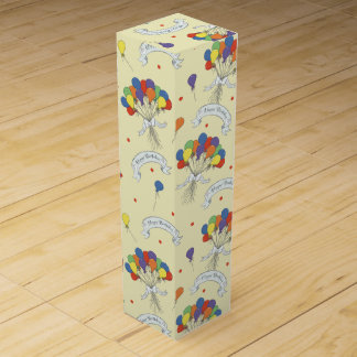 Birthday Wishes - Pastel Yellow Wine Box