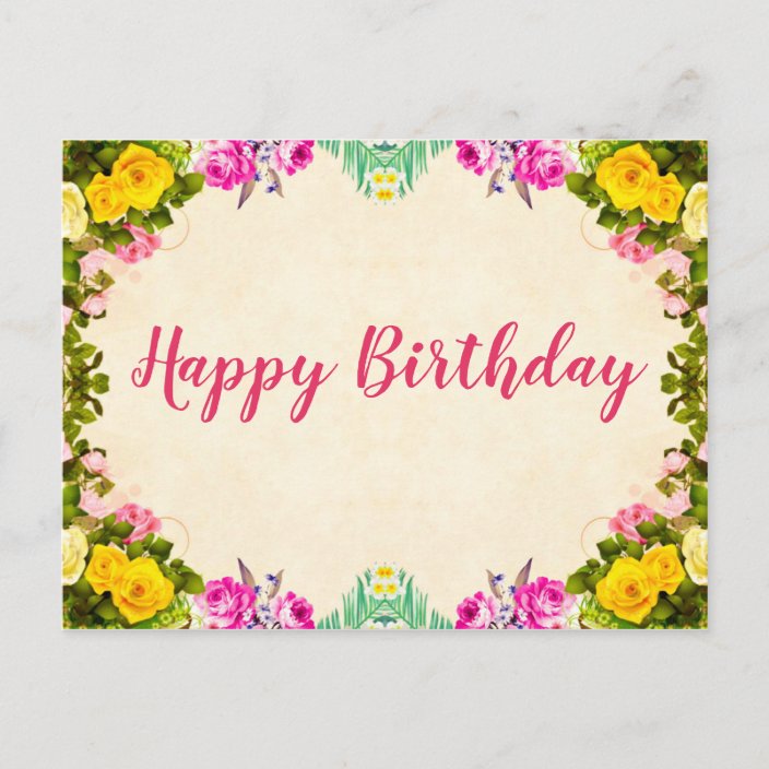 Birthday Wishes Postcard | Zazzle.com