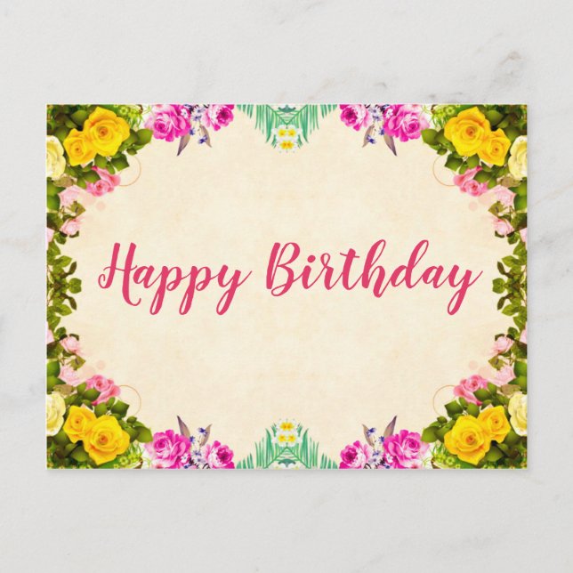 Birthday Wishes Postcard (Front)