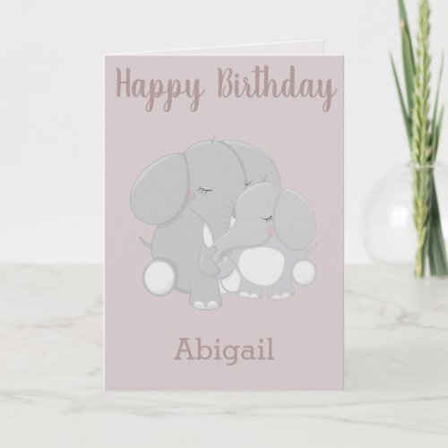 Birthday Wishes to a Little Girl Elephant Theme Card