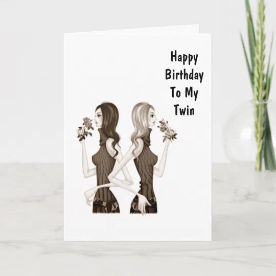Happy Birthday To My Twin Sister Images Birthday Wishes To My Twin Sister Card | Zazzle.com