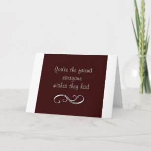 **BIRTHDAY WISHES** TO MY VERY **BEST FRIEND** CARD