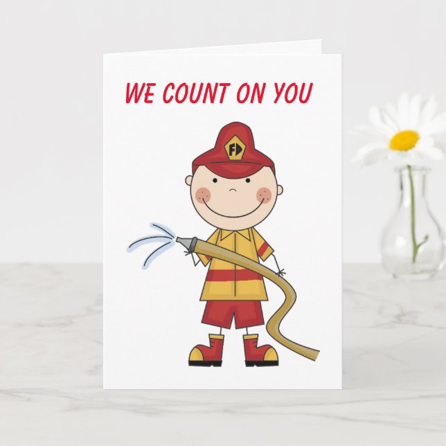 **BIRTHDAY WISHES TO OUR FAVORITE FIREMAN** CARD (Small Plant)