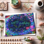 Birthday Wishes Wreath Pretty Floral Inspirivity Card<br><div class="desc">Let someone know you are thinking of them on their special day. This cute, fun design would be great for a trendy girl. The hand-drawn design on this card originated from an illustration I created for my Inspirivity Facebook page, (where I create daily, inspirational art.) Most of the designs I...</div>