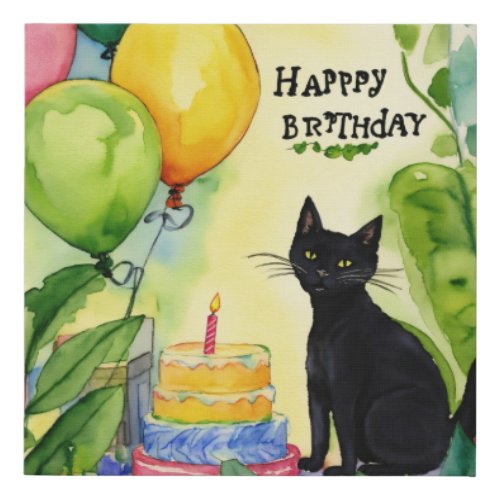 Birthday wishesh Printed faux wrapped canvass Faux Canvas Print