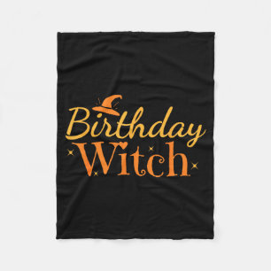 Birthday Witch Funny Halloween Shirt Fleece Blanket