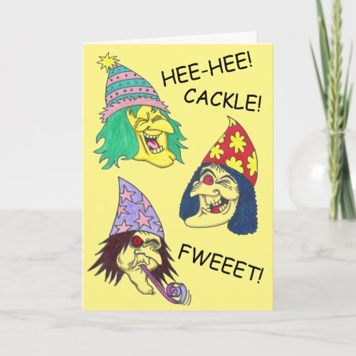 BIRTHDAY WITCHES funny weird greeting card