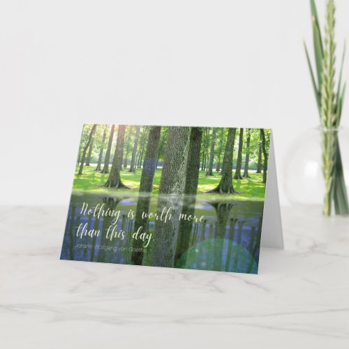 Birthday with Goethe Quote Sunlight and Woods Card