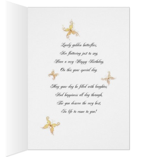 Birthday with golden butterflies (Inside (Right))