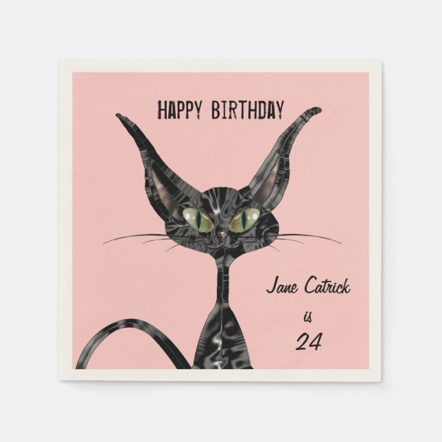 Birthday with Kitty Paper Napkins (Front)