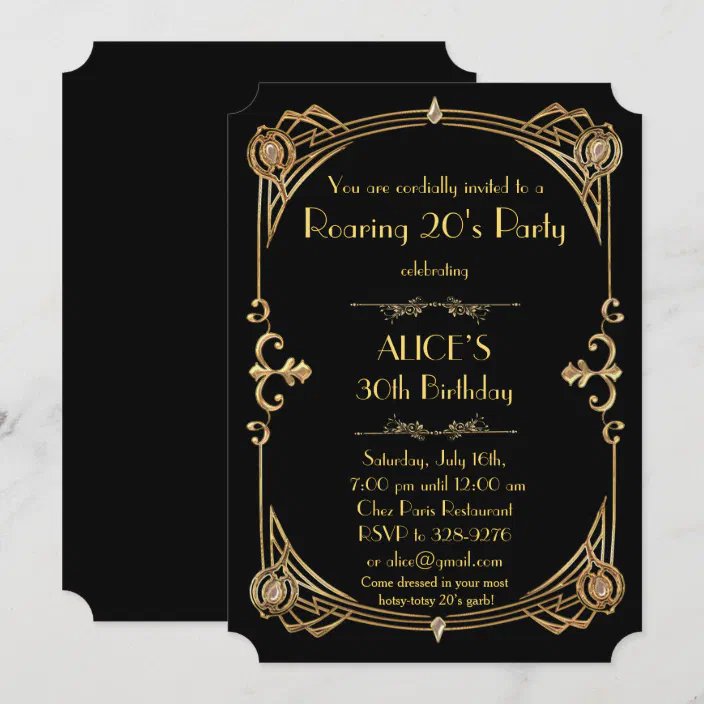 Birthday Woman Invitation Any Age Art Deco Gatsby Zazzle Com