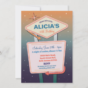 Birthday Womens Las Vegas Casino Party Invitation