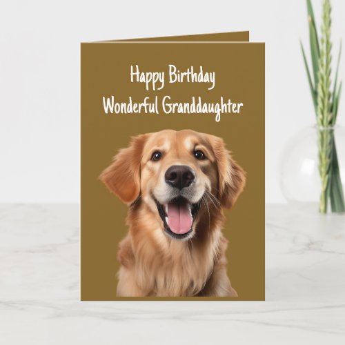 Birthday Wonderful Granddaughter Golden Retriever  Card