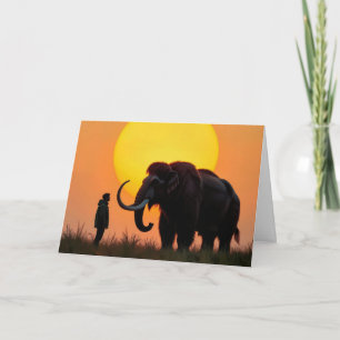 Birthday Woolly Mammoth and Man Card