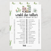 Birthday Would She Rather editable game (Front/Back)