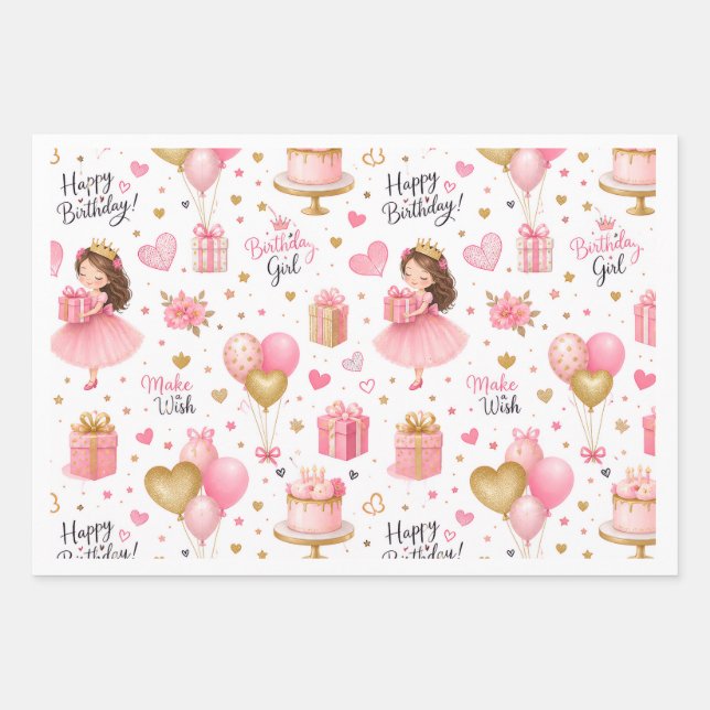 birthday wrapping paper sheets (Front)
