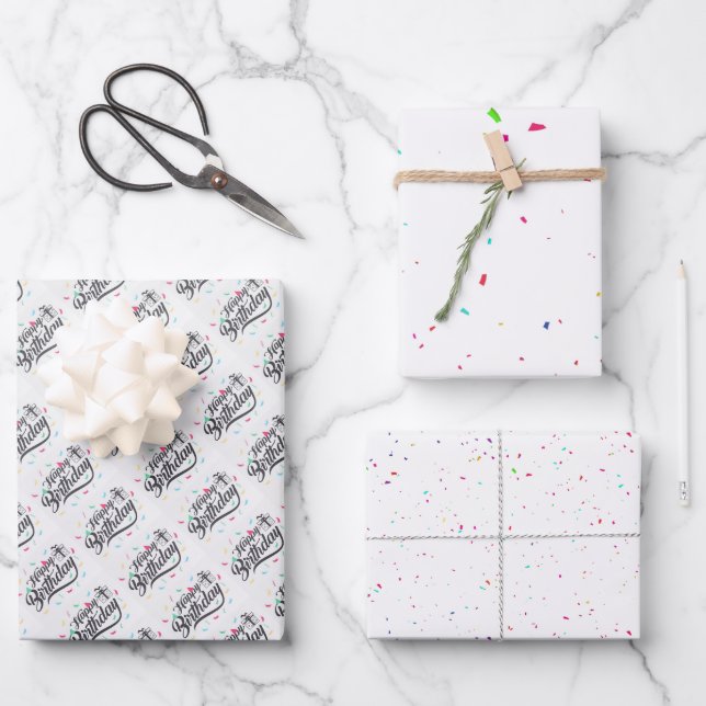 Birthday Wrapping Paper Sheets (Front)
