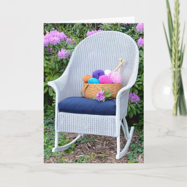 Birthday Yarn Basket In Garden Card (Front)