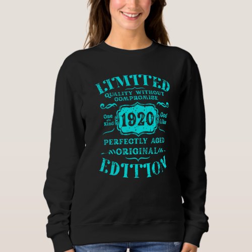 Birthday Year 1920   Used Grunge Vintage Sweatshirt