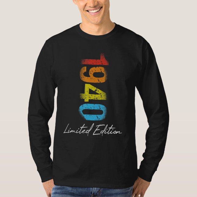 Birthday Year 1940  Used Grunge Vintage T-Shirt (Front)