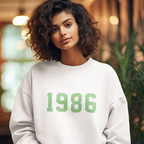 Birthday Year | Custom Green Modern Minimalist Fun Sweatshirt
