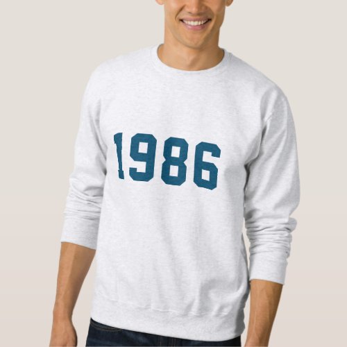 Birthday Year  Modern Custom Trendy Stylish Blue Sweatshirt