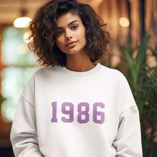 Birthday Year   Modern Trendy Stylish Cute Purple T-Shirt