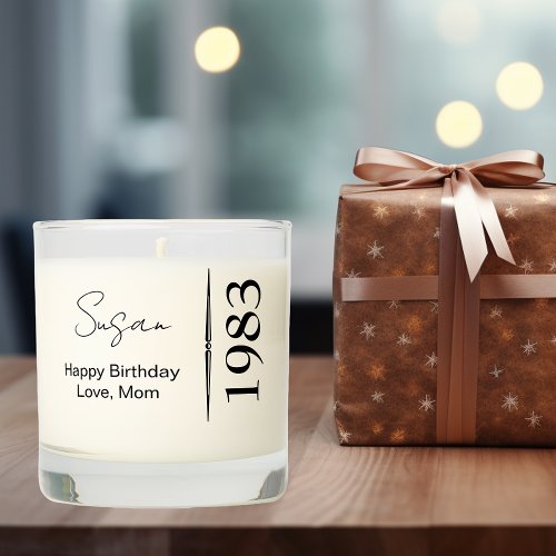 Birthday Year name Personalized  Scented Candle