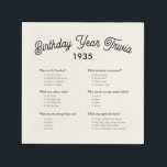 Birthday Year Trivia Game Party Napkins<br><div class="desc">Birthday Year Trivia Game Party Napkins. Customize with the birthday celebrant's birth year and up to six questions and multiple choice answers. Enter the Zazzle Design Tool to customize further.</div>