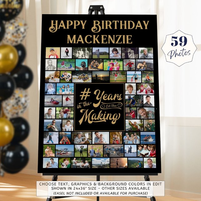 Birthday Years In the Making 59 Photo Collage Foam Board (Creator Uploaded)