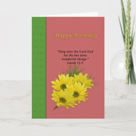 Birthday, Yellow Daisies, Religious Card