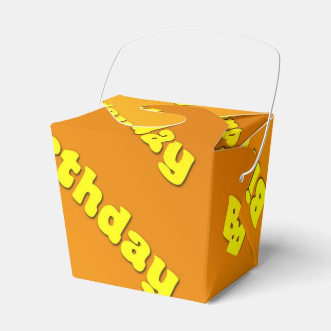 Birthday (yellow) favor boxes (Front Side)