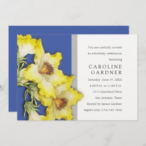 Birthday Yellow Lillies Invitation